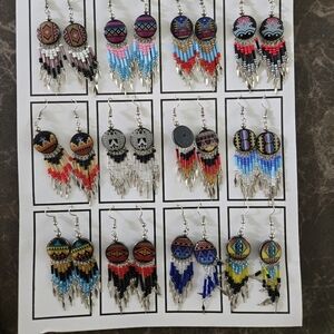 Colorful Beaded Dangle Earrings